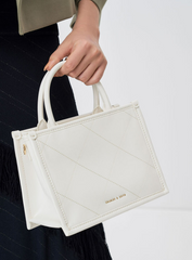 Charles & Ke*th - Celia Quilted Double Handle Tote Bag - White-ON SALE