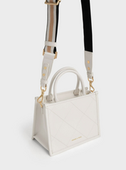 Charles & Ke*th - Celia Quilted Double Handle Tote Bag - White-ON SALE