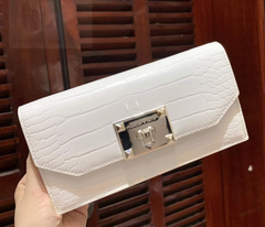 Charles & Ke*th -  Croc-Effect Push Lock Flap Wallet -Beige-On Sale