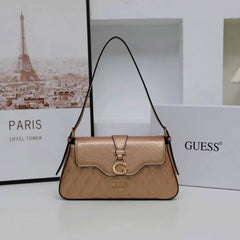 Gues* -  Adi 4G logo shoulder bag -BROWN
