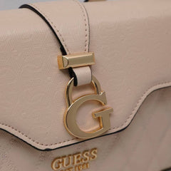 Gues* -  Adi 4G logo shoulder bag -BROWN