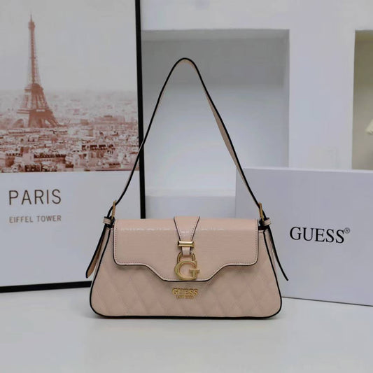 Gues* -  Adi 4G logo shoulder bag -BROWN