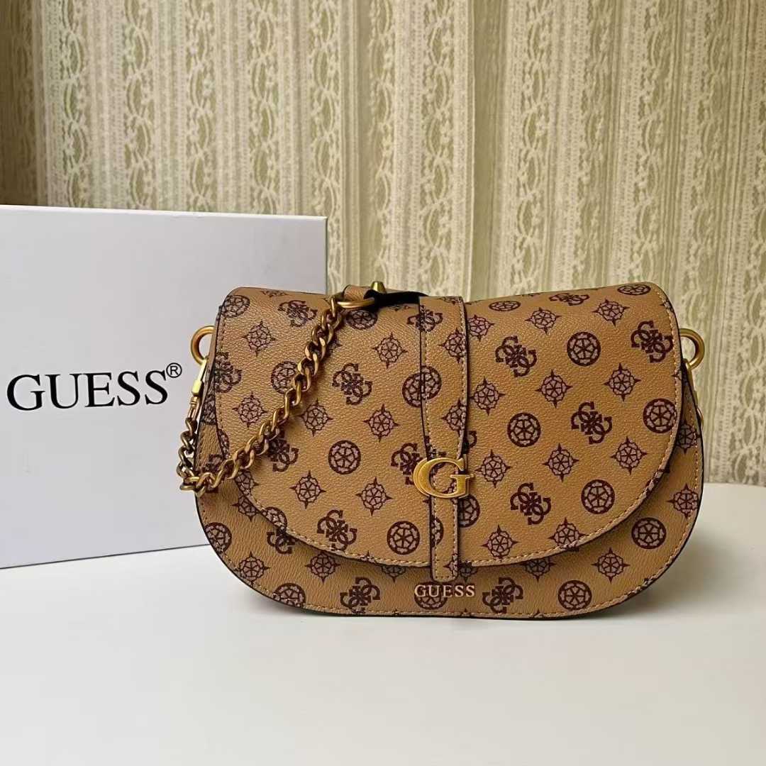 Gues* - Kuba Mini Crossbody Flap XS Logo- TAN LOGO