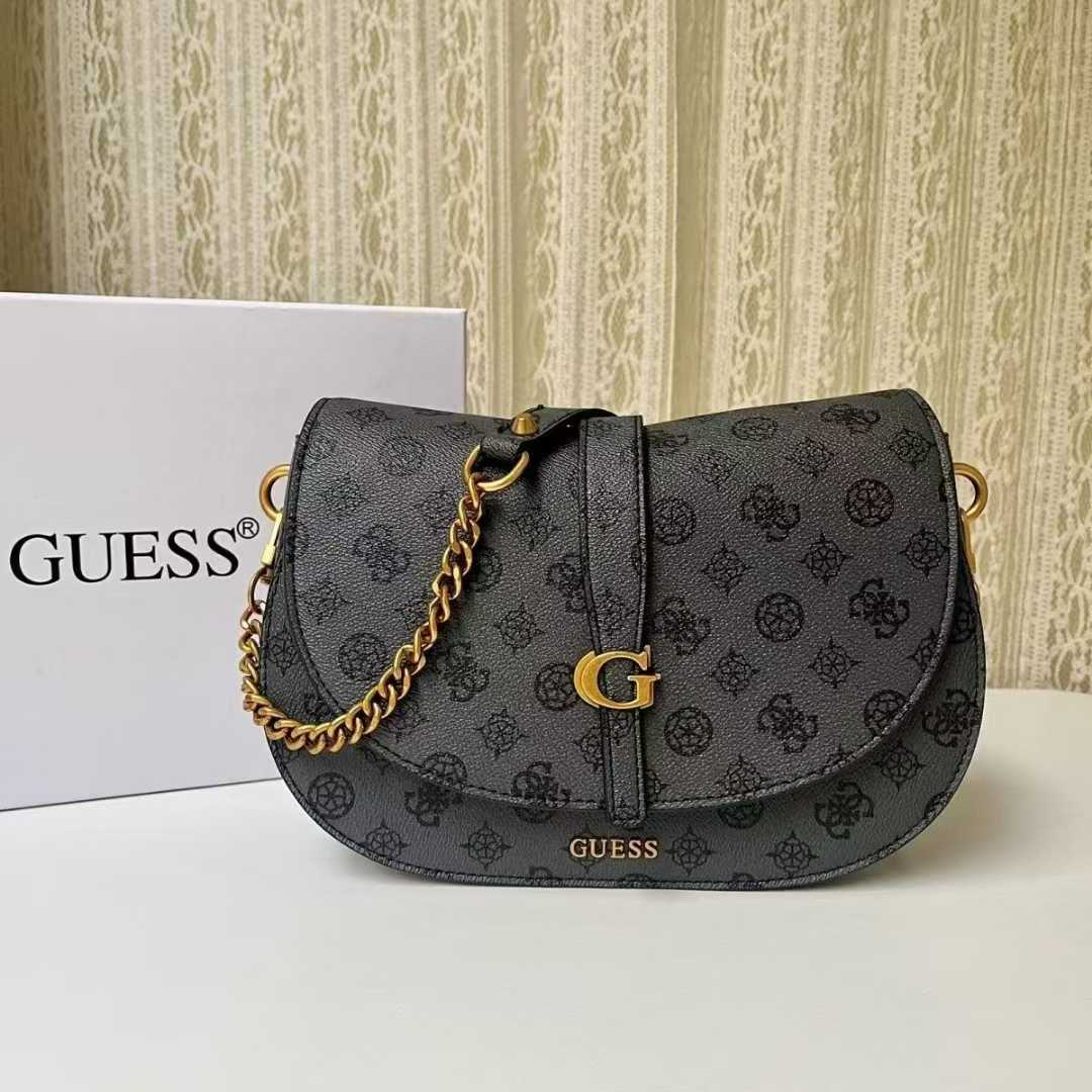 Gues* - Kuba Mini Crossbody Flap XS Logo- CHARCOAL LOGO