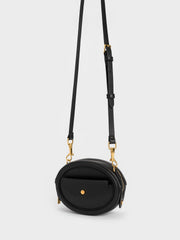 Charles & Ke*th -  Chain Handle Oval Bag - BLACK -ON SALE
