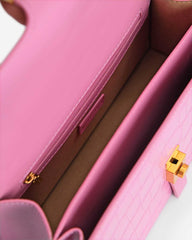 PE*RO -  Croc-Effect Crossbody Bag - Pink-ON SALE