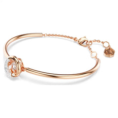 Swar*vski -Dextera bangle Round cut, White, Rose gold-tone plated-5692259