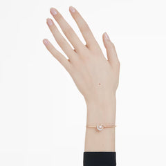 Swar*vski -Dextera bangle Round cut, White, Rose gold-tone plated-5692259