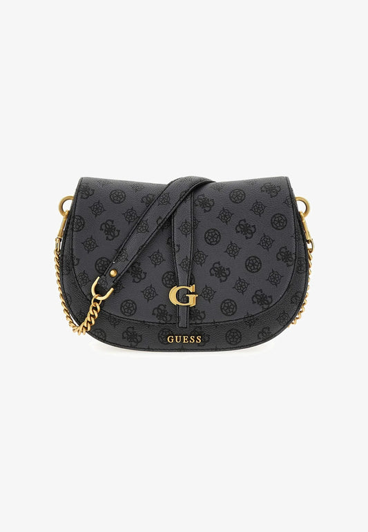 Gues* - Kuba Mini Crossbody Flap XS Logo- CHARCOAL LOGO