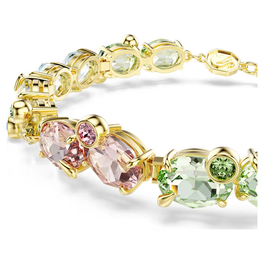 Swar*vski -Gema bracelet Mixed cuts, Multicolored, Gold-tone plated-5705808