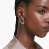 Swar*vski -Gema hoop earrings Asymmetrical design, Mixed cuts, Small, Multicolored, Rhodium plated-5692412