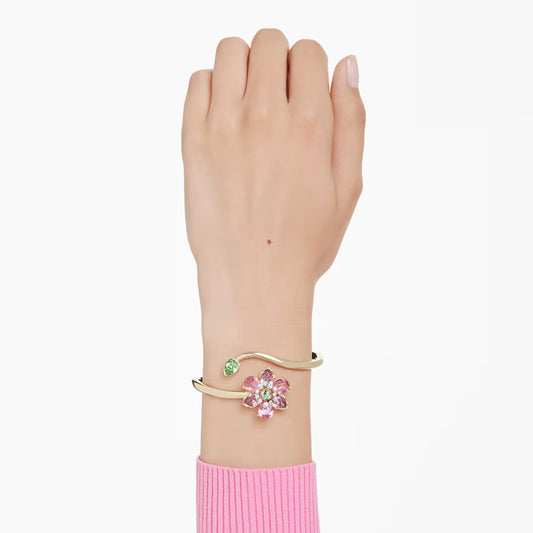 Swar*vski -Idyllia bangle Mixed cuts, Flower, Multicolored, Gold-tone plated-5709028