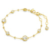 Swar*vski -Imber bracelet Round cut, Scattered design, White, Gold-tone plated-5680094