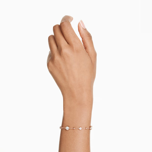 Swar*vski -Imber bracelet Round cut, White, Rose gold-tone plated-5730677