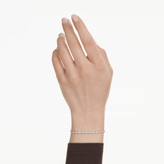 Swar*vski -Matrix bracelet Round cut, White, Gold-tone plated-5730709