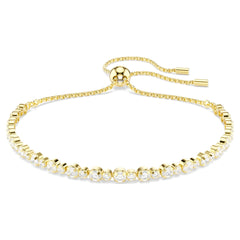 Swar*vski -Matrix bracelet Round cut, White, Gold-tone plated-5730709