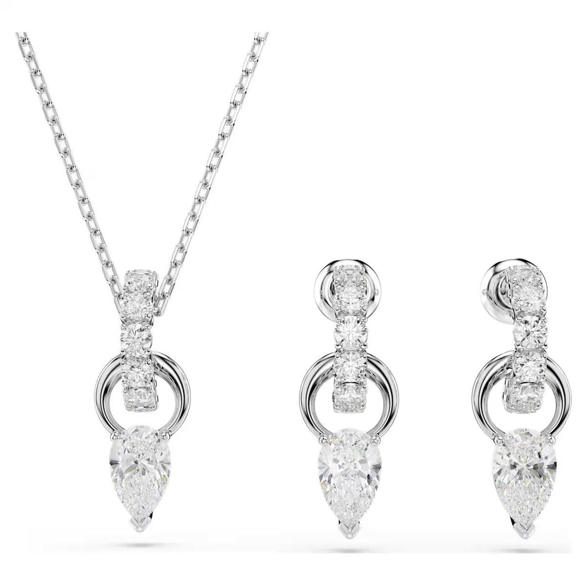 Swar*vski -Mesmera set Pear cut, Round cut, White, Rhodium plated-5723197