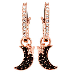 Swar*vski - Rose Gold Plated Duo Moon Hoop - 5440458