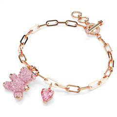 Swar*vski -Teddy bracelet Bear, Pink, Rose gold-tone plated-5642978