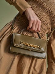 Charles & Ke*th -  Top Handle Chain Link Long Wallet - Olive -ON SALE (Defect Dents)